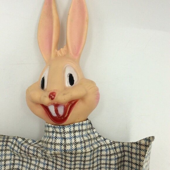 Vintage 60s Warner Bros Rubber Bugs Bunny Puppets Plastic Seven Arts Lot 2 - Picture 7 of 10
